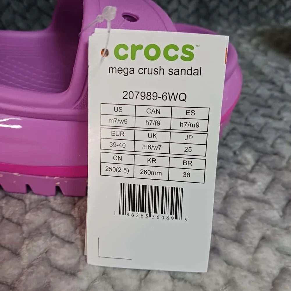 Crocs Classic‎ Mega Crush Sandal Juice High Womens Size W 9 - M 7 Comfort